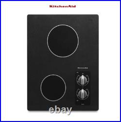 KitchenAid KECC056RBL 15 Inch Wide Electric Two Element CooktopNEW