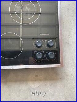 KitchenAid KECC506RSS05 30in. 4 Element Electric Cooktop Black Glass TESTED