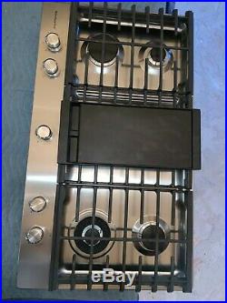 Kitchenaid 36 Stainless Steel 5-Burner Gas Cooktop with Griddle