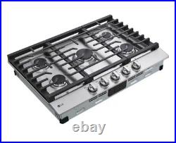 LG 30 in. Gas Cooktop in Stainless Steel with 5 Burners EasyClean CBGJ3023S
