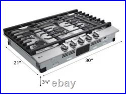 LG 30 in. Gas Cooktop in Stainless Steel with 5 Burners EasyClean CBGJ3023S LG 30 in. Gas Cooktop in Stainless Steel with 5 Burners EasyClean CBGJ3023S