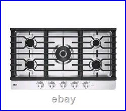 LG 36 Built-In Smart Gas Cooktop with 5 Burners and EasyClean Stainless