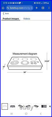 LG 36 Built-In Smart Gas Cooktop with 5 Burners and EasyClean Stainless