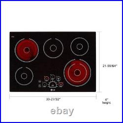 LG LCE3010SB 30-in 5 Elements Smooth Surface (Radiant) Black Electric Cooktop