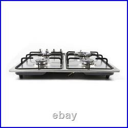 LPG/NG Gas Cooktop Stove Built-in 4 Burner Natural Gas Hob Stainless Steel Stove