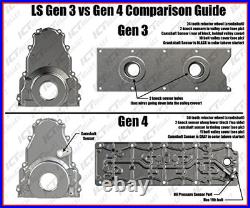 LS Gen III Knock Sensor Relocation Brackets Billet Aluminum Compatible with
