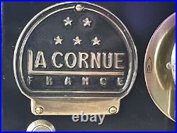 La Conrue Chateau 150 Range Top Brass And Black 4 Burners, Grill, French Plaque