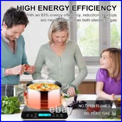 Luxury Portable Induction Cooktop 1800W with LCD Touch Control Silver Elegance