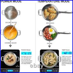 Luxury Portable Induction Cooktop 1800W with LCD Touch Control Silver Elegance