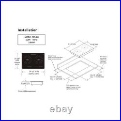 MD-2B 20 In. Mini Duo Dual Element Black Induction Glass-Ceramic Cooktop 1750W 8