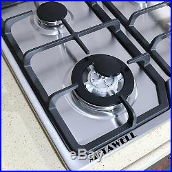 METAWELL 23in. GAS Stainless Steel Cooktop Stove Cook Top 4 Burner US Seller