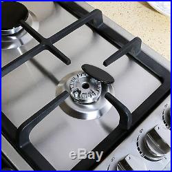 METAWELL 23in. GAS Stainless Steel Cooktop Stove Cook Top 4 Burner US Seller