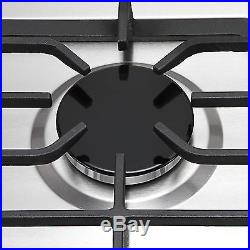 METAWELL 30 Stainless Steel Gold Burner Built-in 5 Stoves Natural Gas Cooktops