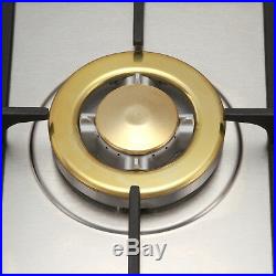 METAWELL 30Stainless Steel Built-in 5 Stove Natural Gas Hob&Gold Burner Cooktop