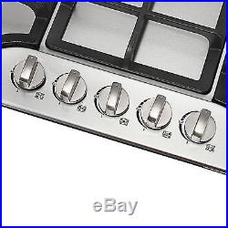METAWELL Stainless Steel 30inch 5 Burners Built-in Stove Cooktop Natural Gas Hob