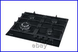 MILLAR GH6041TB 4 Burner Built-in 60cm Black Gas Glass Hob Wok Burner MILLAR GH6041TB 4 Burner Built-in 60cm Black Gas Glass Hob Wok Burner
