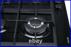 MILLAR GH6041TB 4 Burner Built-in 60cm Black Gas Glass Hob Wok Burner MILLAR GH6041TB 4 Burner Built-in 60cm Black Gas Glass Hob Wok Burner