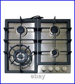 Magic Chef 24 inch Gas Cooktop With 4 Burners In Stainless Steel Model MCSCTG24S