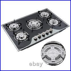 Major Appliances Built In LPG Gas Stove 5 Burners Stainless Steel Gas Cooktop