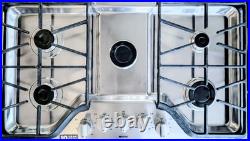 Maytag 36 Gas Cooktop Stainless 5-Burners Recessed Missing Center Grate