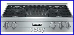 Miele 36 Stainless Natural Gas Rangetop Charbroil Grill 4 Burners KMR1135G