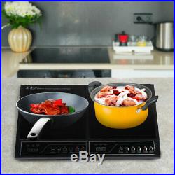 Multifunction 2000W Induction Cooker Electric Countertop Double Burner Cooktop