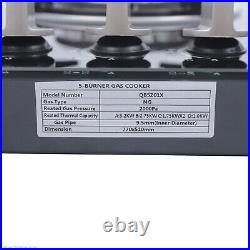 NEW 30 LPG /NG Gas COOKTOP Built-In 5Burner Stove Hob Cooktop tempered glass US