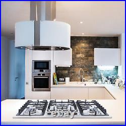 NEW 33.8 5 Burners Stove Top Stainless Steel Built-In Gas Propane Cooktop Stove