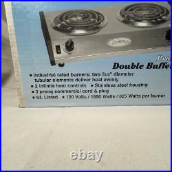 NEW BroilKing Broil King PR-D1 Double Burner Buffet Range Hot Plate Cooktop