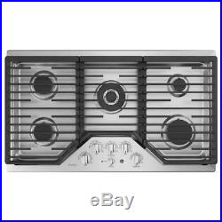 NEW GE Profile 36 Inch Natural Gas Burner Style Cooktop with 5 Burners PGP9036SLSS