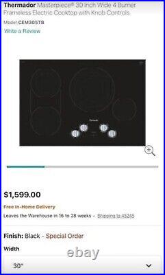 NEW Sealed BOX Thermador CEM305TB Masterpiece 4 burner cooktop with knobs 2022