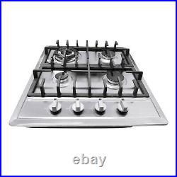 NG/LPG Cooktop 23 4 Burners Built-in Stove Stainless Steel Cooker Cook top US