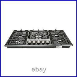 NG/LPG Cooktop 34 Black Titanium Steel 5 Burners Gas Stoves Hob Fixed Cook Tops