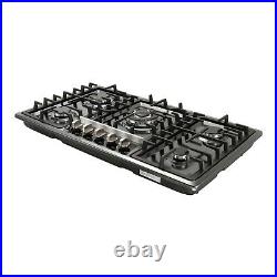 NG/LPG Cooktop 34 Black Titanium Steel 5 Burners Gas Stoves Hob Fixed Cook Tops