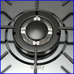 NG/LPG Cooktop 34 Black Titanium Steel 5 Burners Gas Stoves Hob Fixed Cook Tops