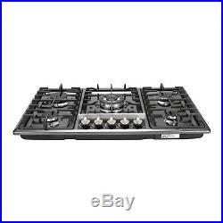 NG/LPG Cooktop 34 Black Titanium Steel 5 Burners Gas Stoves Hob Fixed Cooktop