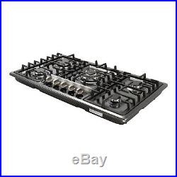 NG/LPG Cooktop 34 Black Titanium Steel 5 Burners Gas Stoves Hob Fixed Cooktop