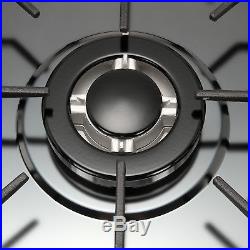 NG/LPG Cooktop 34 Black Titanium Steel 5 Burners Gas Stoves Hob Fixed Cooktop