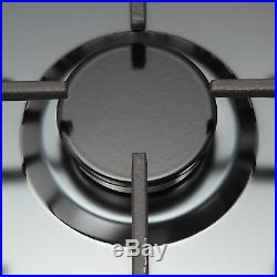 NG/LPG Cooktop 34 Black Titanium Steel 5 Burners Gas Stoves Hob Fixed Cooktop