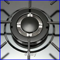 NG/LPG Gas Hob 34 Black Titanium Stainless Steel Cooktop Built-in Stove Cooker