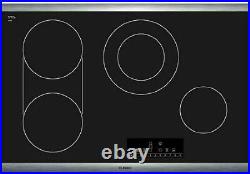 NIB Bosch 800 Serie 30 4 Zone Heat Indicator Black Electric Cooktop NET8066SUC