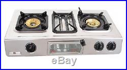 NJ GC-87 Portable 70cm Gas Stove 3 burner Grill Oven Camping Cooker LPG 9.7kW
