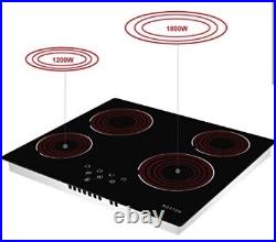 NOXTON Ceramic Cooktop, Built-in 4 Burners Electric Stove, Hard Wire