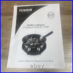 NUWAVE MOSAIC Induction Wok with 14inch carbon steel wok with tempered glass lid