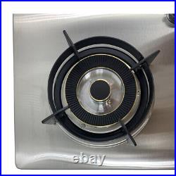 Natural Gas NG Double Burners Gas Stove Stainless Auto Ignition Steel Cooktop
