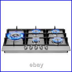 Natural Gas Stove Top with 5 Burner Built-in Gas Cooktop 30 inch Stainless Steel