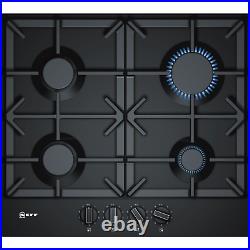 Neff T26DS49S0 N70 60cm Four Zone Gas Hob Black With Cast Iron Pan Stands