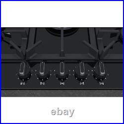 Neff T27DS59S0 N70 75cm Five Burner Gas Hob Black With Cast Iron Pan Stands