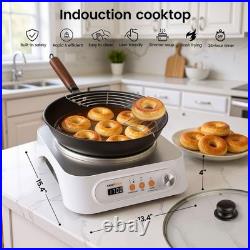 Nestiqex 1700W 100V~185V Induction Cooktop With Wok Pan Electric Stove Burner