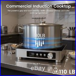 Nestiqex 1700W 120V Induction Cooktop Commercial Large Portable Stove 24h Timer